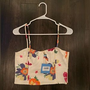 Vrg Grl Floral White Cropped Tank !!
